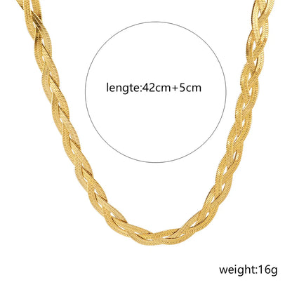 Wholesale Jewelry Elegant Simple Style Geometric 304 Stainless Steel Gold Plated Braid Necklace