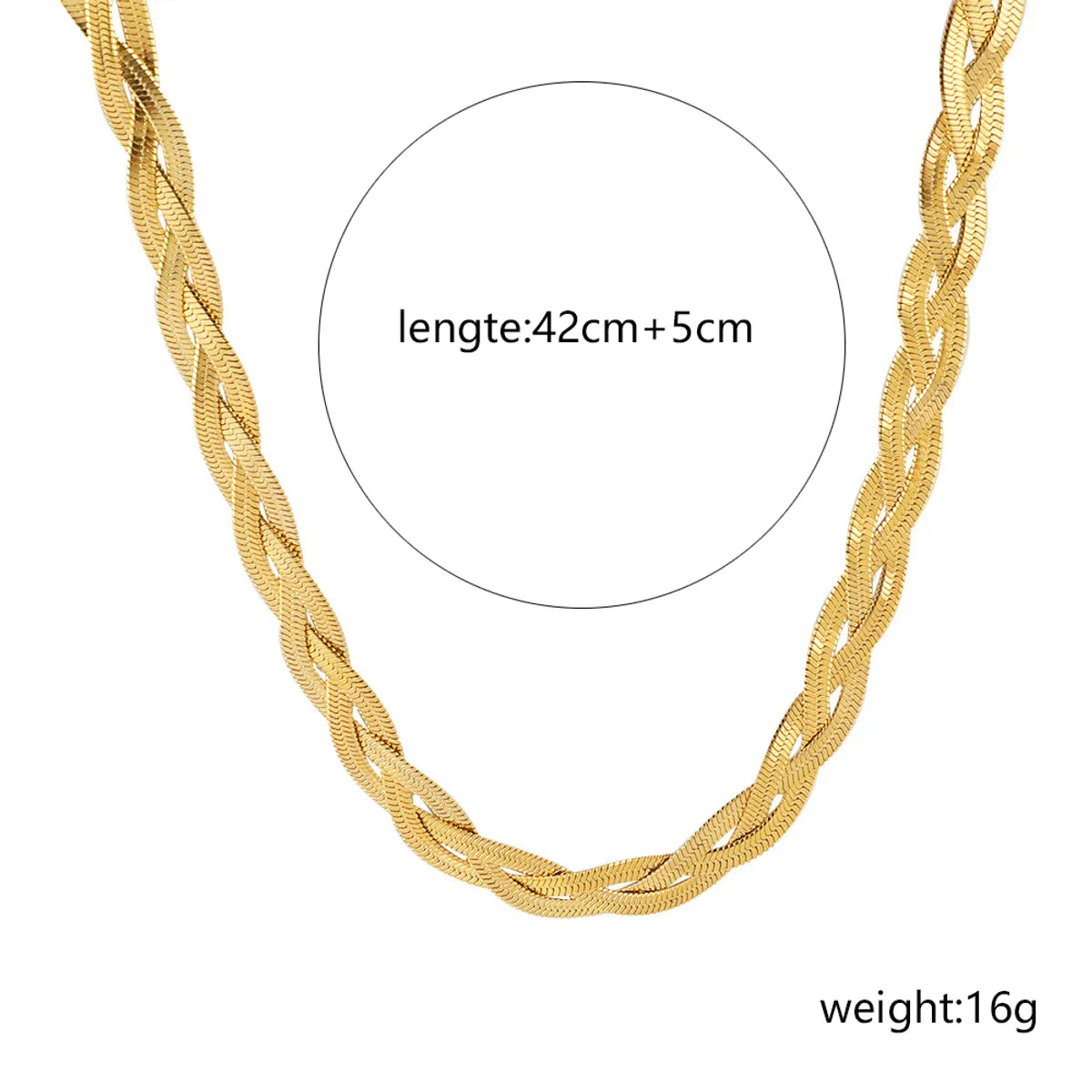 Wholesale Jewelry Elegant Simple Style Geometric 304 Stainless Steel Gold Plated Braid Necklace