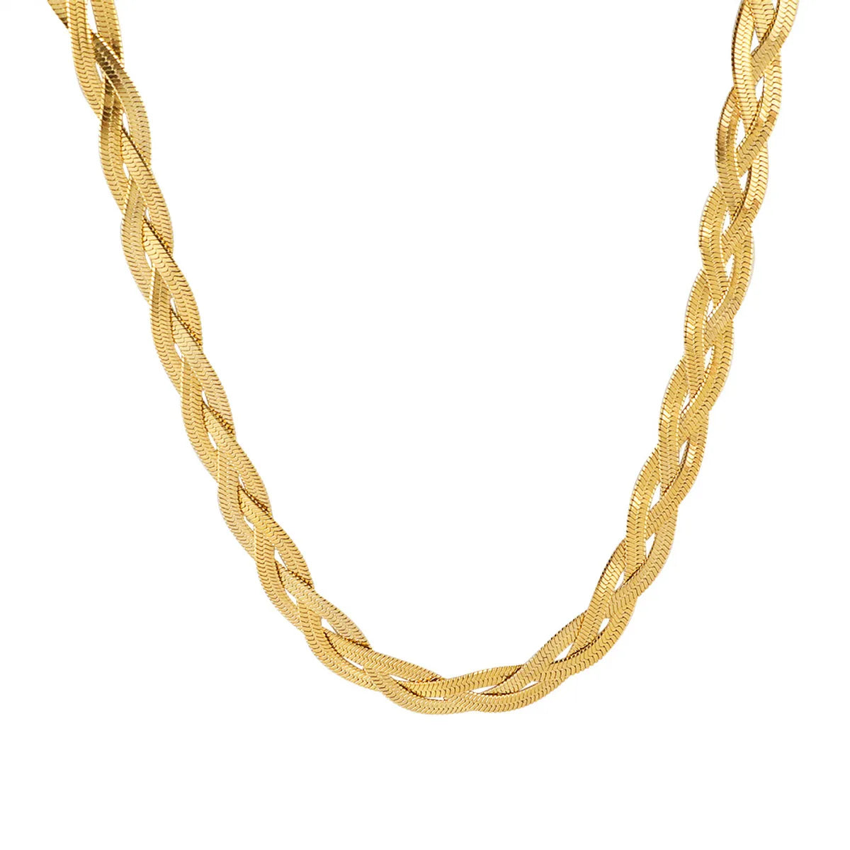 Wholesale Jewelry Elegant Simple Style Geometric 304 Stainless Steel Gold Plated Braid Necklace