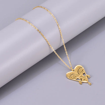 Wholesale Jewelry Elegant Simple Style Geometric Solid Color 304 Stainless Steel Titanium Steel Plating Pendant Necklace