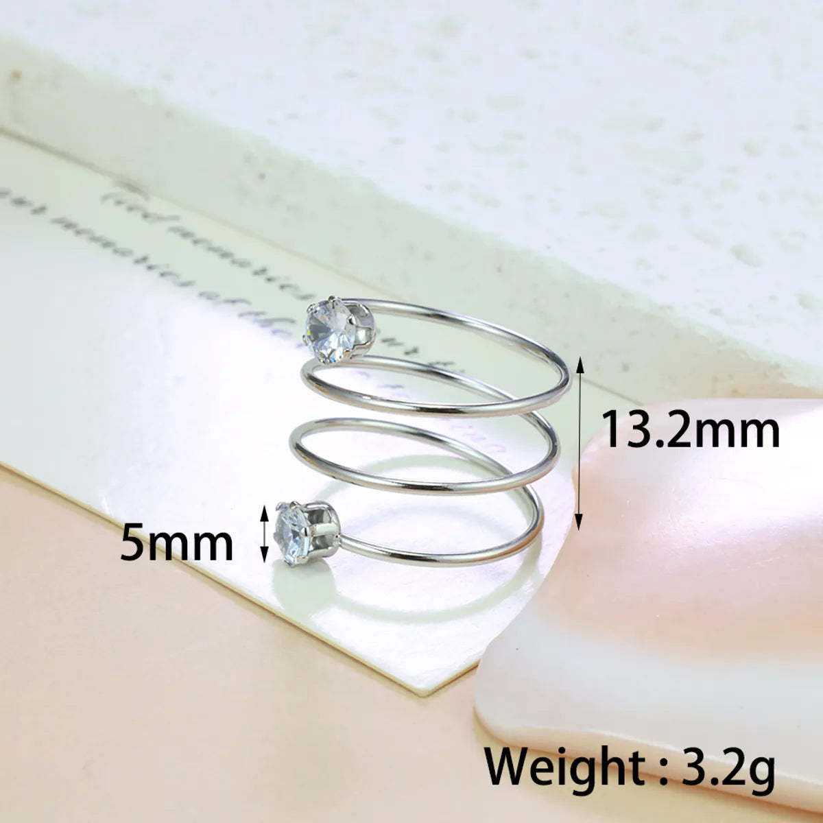 Wholesale Jewelry Elegant Simple Style Letter 304 Stainless Steel Zircon Inlay Rings