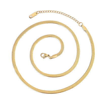 Wholesale Jewelry Elegant Simple Style Solid Color 201 Stainless Steel 18K Gold Plated Necklace