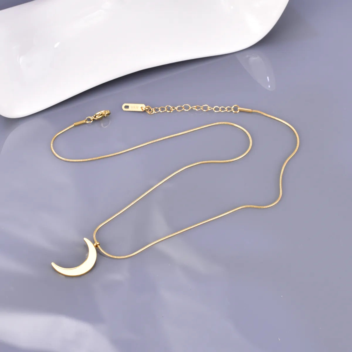 Wholesale Jewelry Elegant Simple Style Solid Color 304 Stainless Steel Titanium Steel 18K Gold Plated Double Layer Necklaces