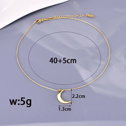 Wholesale Jewelry Elegant Simple Style Solid Color 304 Stainless Steel Titanium Steel 18K Gold Plated Double Layer Necklaces