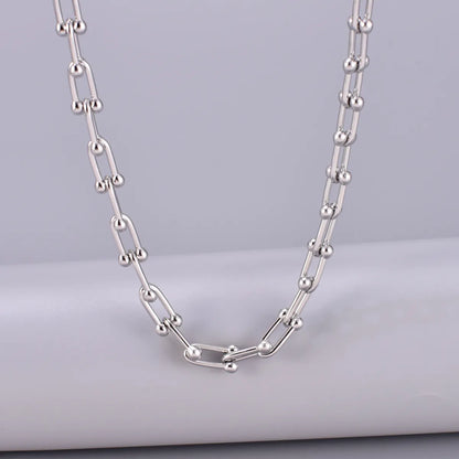 Wholesale Jewelry Elegant Simple Style Solid Color 304 Stainless Steel Titanium Steel 18K Gold Plated Plating Necklace