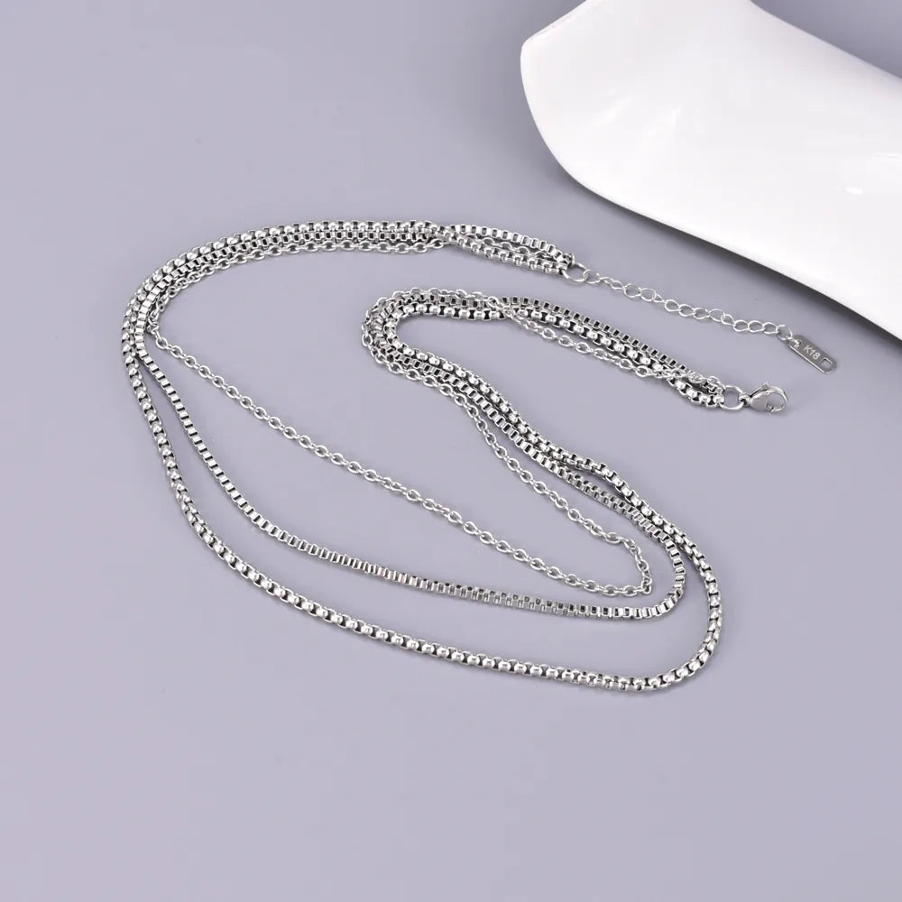 Wholesale Jewelry Elegant Simple Style Solid Color 304 Stainless Steel Titanium Steel Pendant Necklace