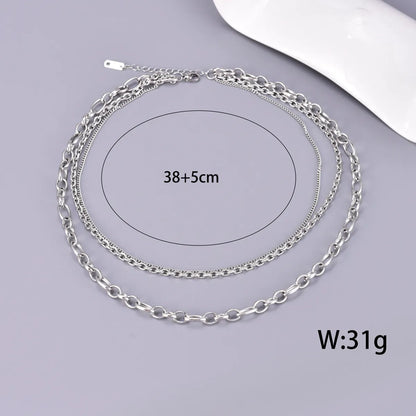 Wholesale Jewelry Elegant Simple Style Solid Color 304 Stainless Steel Titanium Steel Pendant Necklace