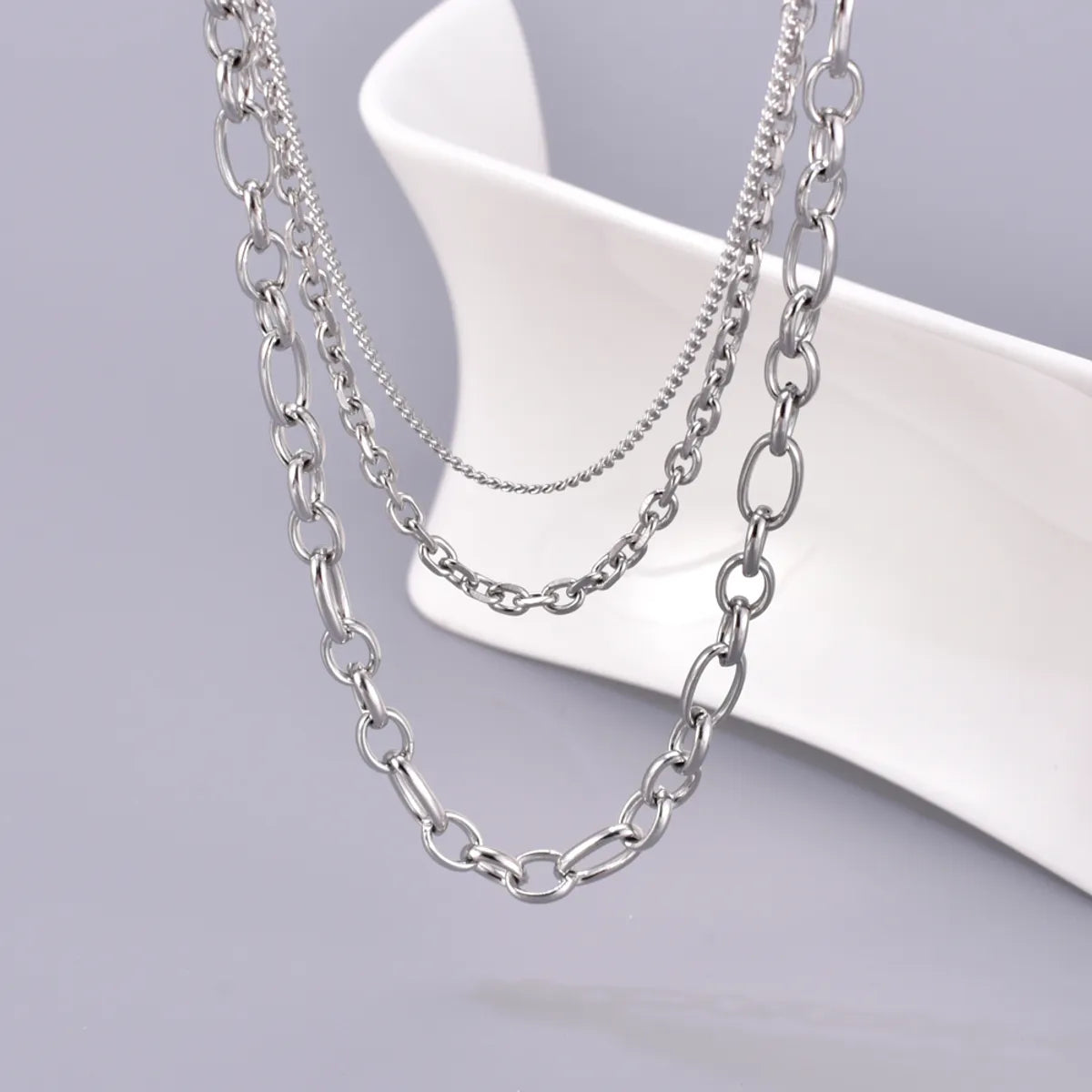 Wholesale Jewelry Elegant Simple Style Solid Color 304 Stainless Steel Titanium Steel Pendant Necklace