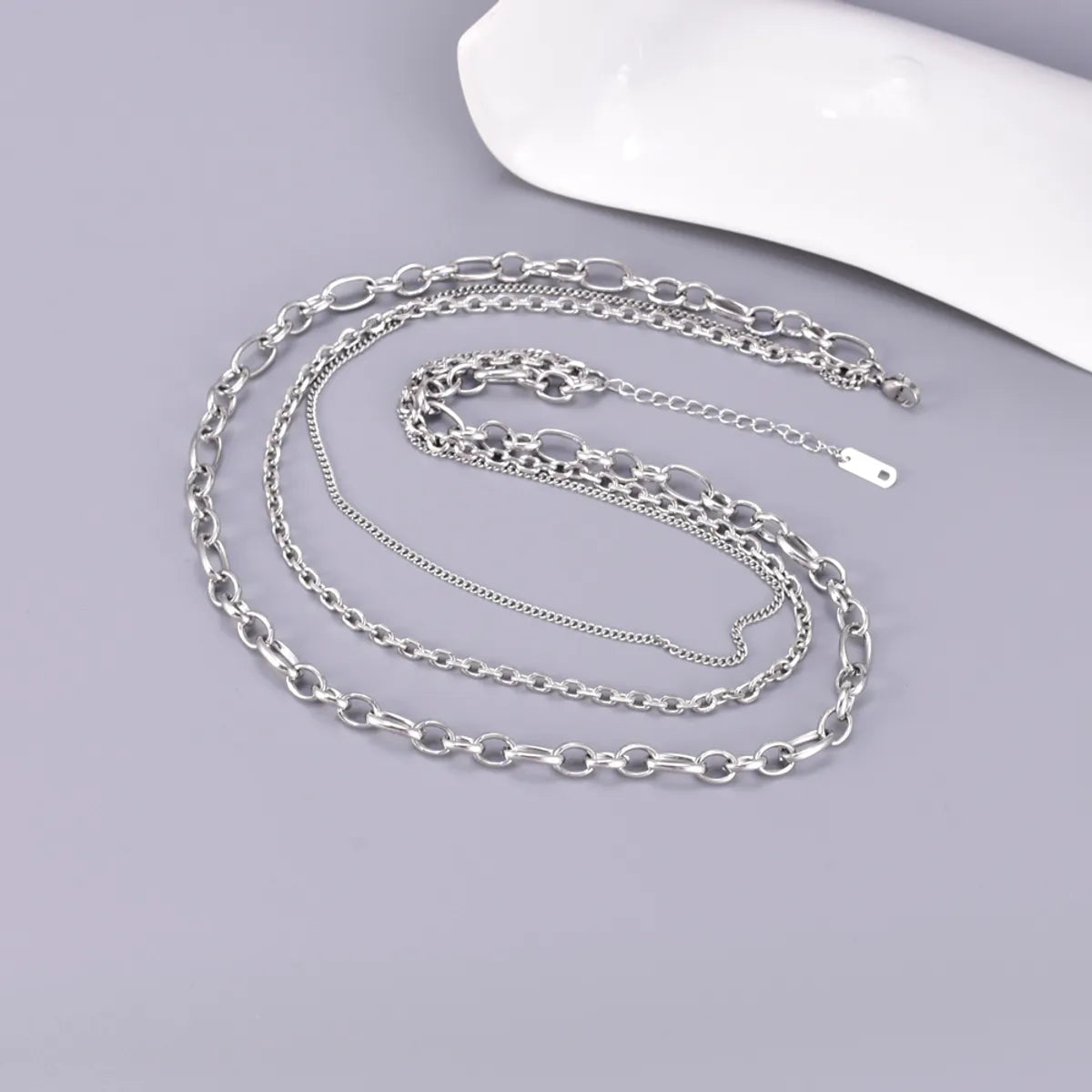 Wholesale Jewelry Elegant Simple Style Solid Color 304 Stainless Steel Titanium Steel Pendant Necklace