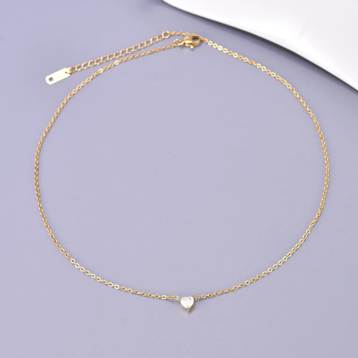 Wholesale Jewelry Elegant Simple Style Solid Color 304 Stainless Steel Titanium Steel Plating Pendant Necklace