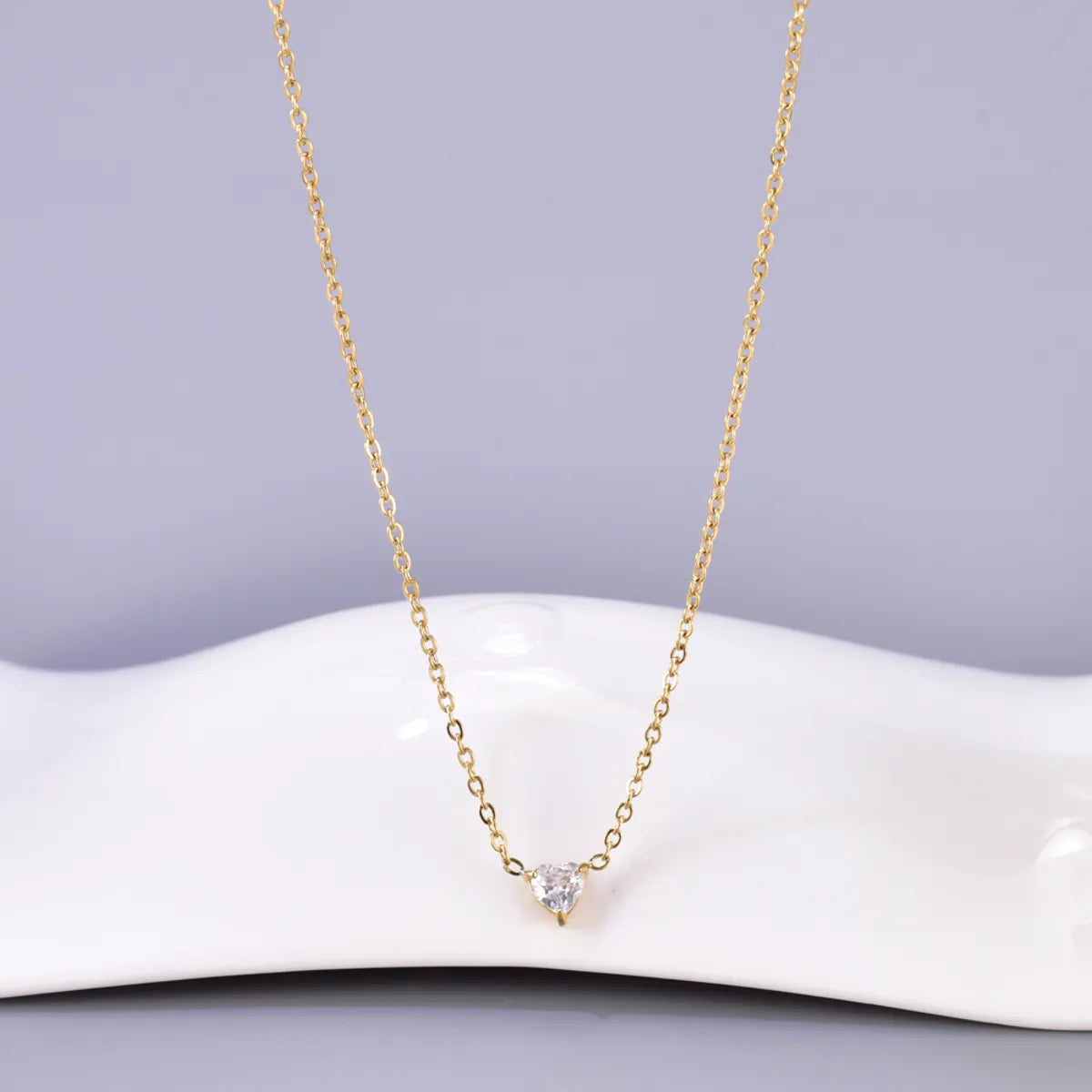 Wholesale Jewelry Elegant Simple Style Solid Color 304 Stainless Steel Titanium Steel Plating Pendant Necklace