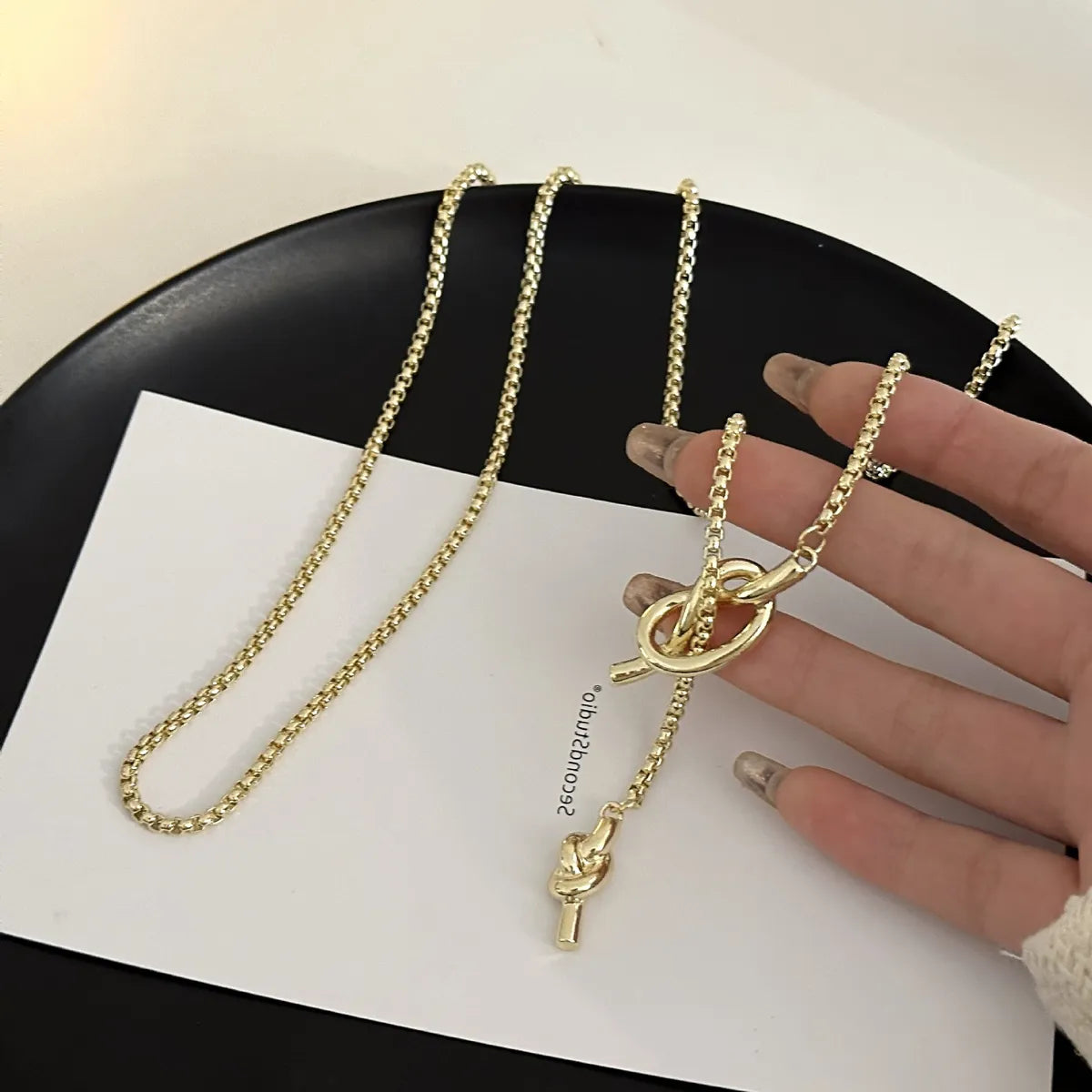 Wholesale Jewelry Elegant Simple Style Tassel Knot Alloy Sweater Chain