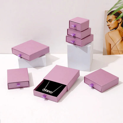 Elegant Solid Color Paper Jewelry Boxes