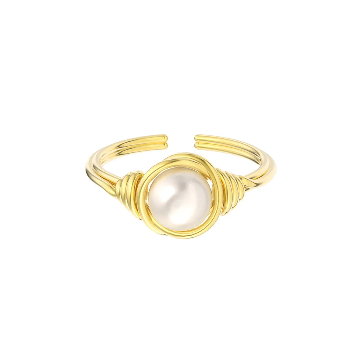 Wholesale Jewelry Elegant Solid Color Sterling Silver Freshwater Pearl 14k Gold Plated Polishing Plating Inlay Rings Necklace