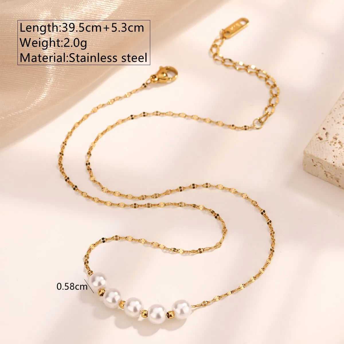 Wholesale Jewelry Elegant Sweet Streetwear Beads 304 Stainless Steel Plastic 18K Gold Plated Plating Inlay Earrings Necklace Jewelry Set