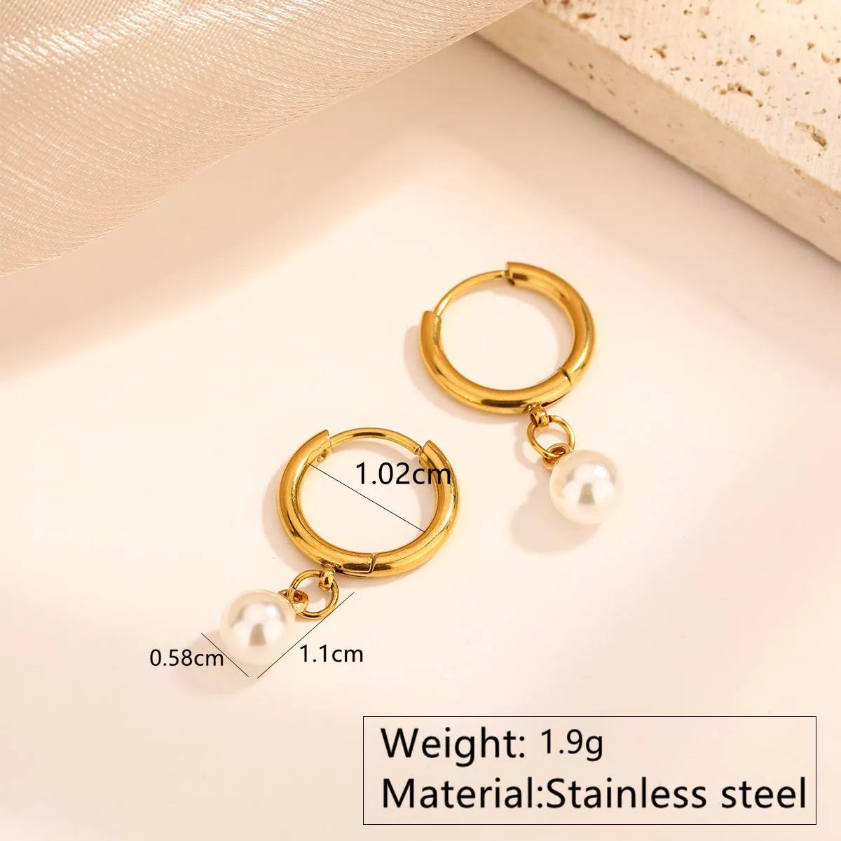 Wholesale Jewelry Elegant Sweet Streetwear Beads 304 Stainless Steel Plastic 18K Gold Plated Plating Inlay Earrings Necklace Jewelry Set