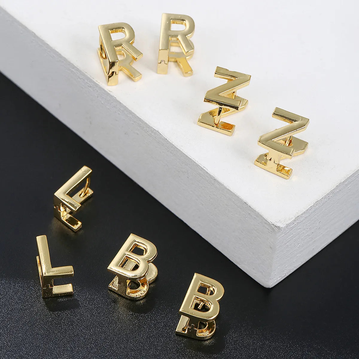 Wholesale Jewelry English Alphabet Copper Fashion Earrings Gooddiy