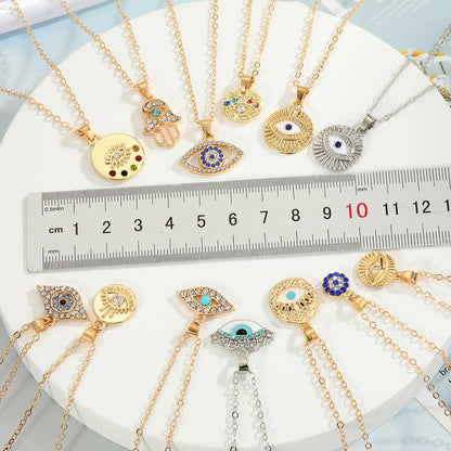 Wholesale Jewelry Fashion Eye Alloy Pendant Necklace