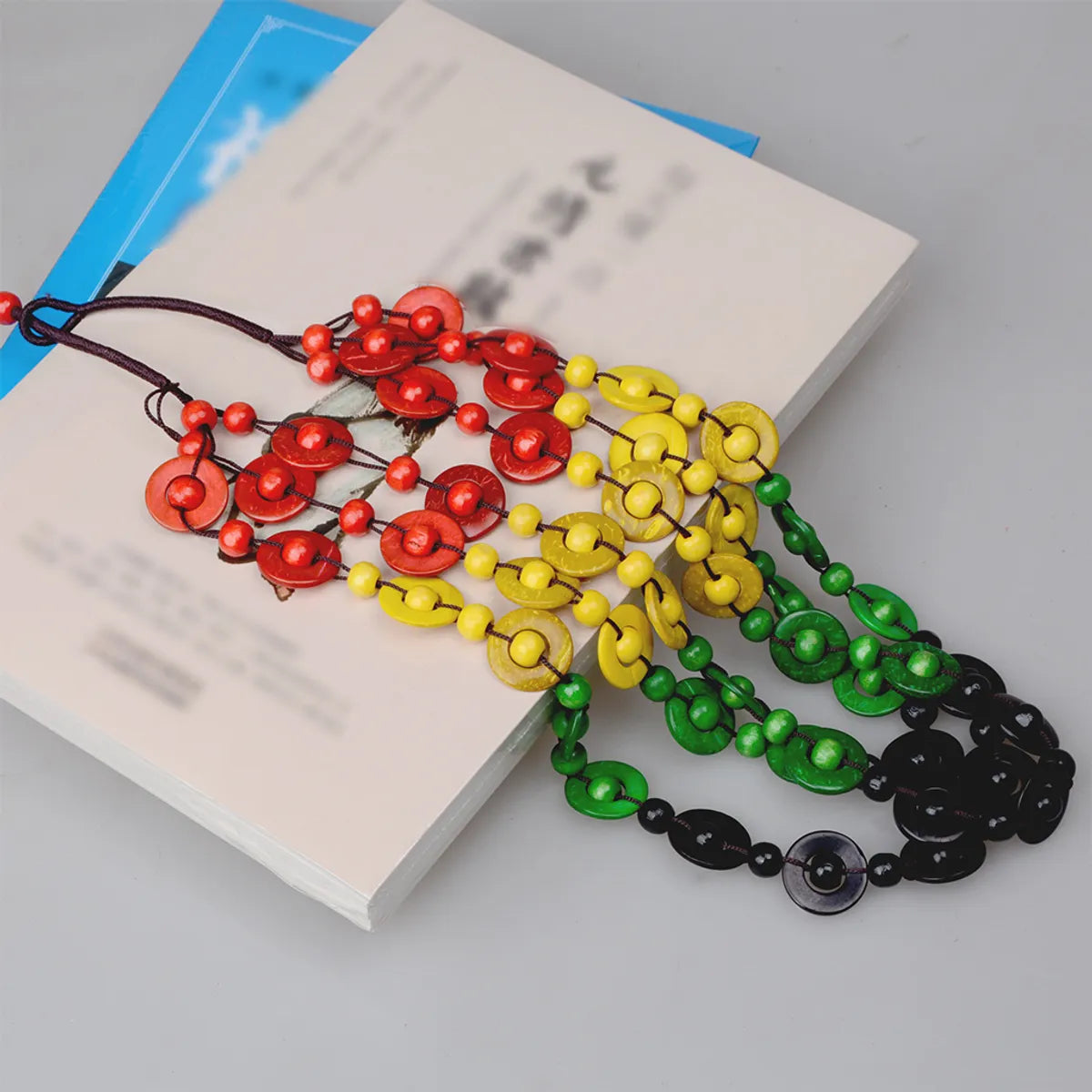 Wholesale Jewelry Ethnic Style Bohemian Geometric Wooden Beads Coconut Shell Charcoal Beaded Necklace