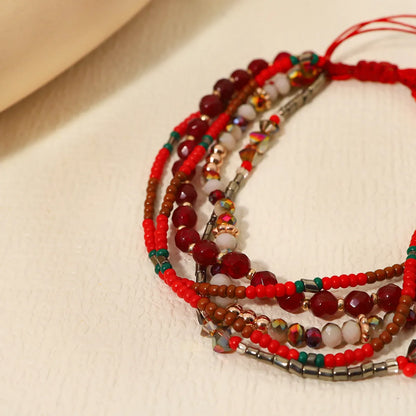 Wholesale Jewelry Ethnic Style Bohemian Multicolor Beaded Knitting Bracelets