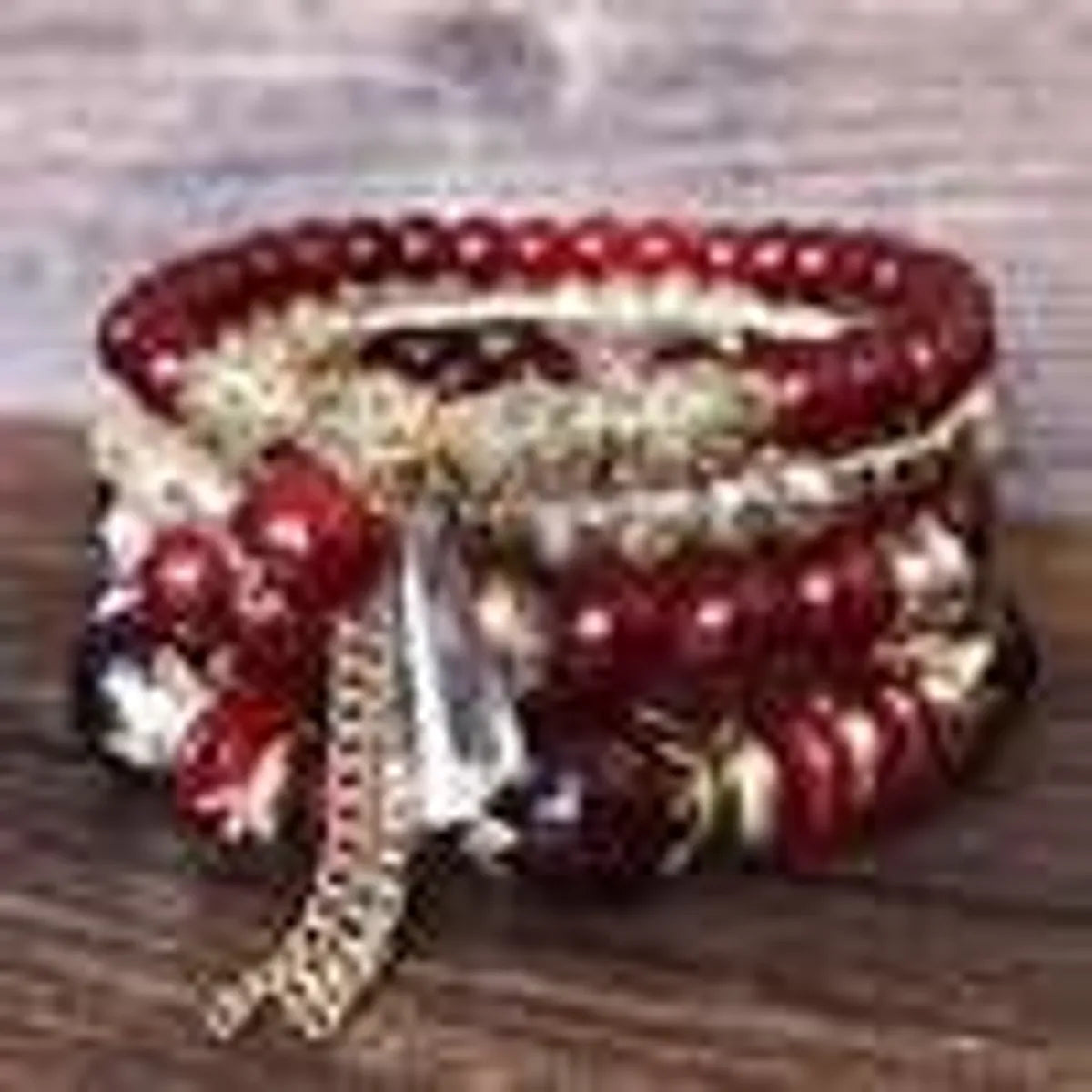 Wholesale Jewelry Ethnic Style Bohemian Streetwear Round Artificial Crystal Plastic Resin Plating Bracelets