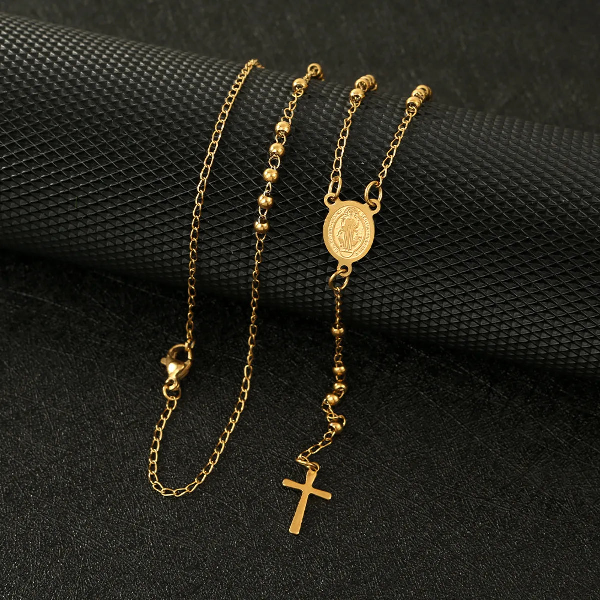 Wholesale Jewelry Ethnic Style Cross Titanium Steel Plating Necklace