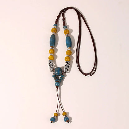 Wholesale Jewelry Ethnic Style Geometric Ceramics Long Necklace