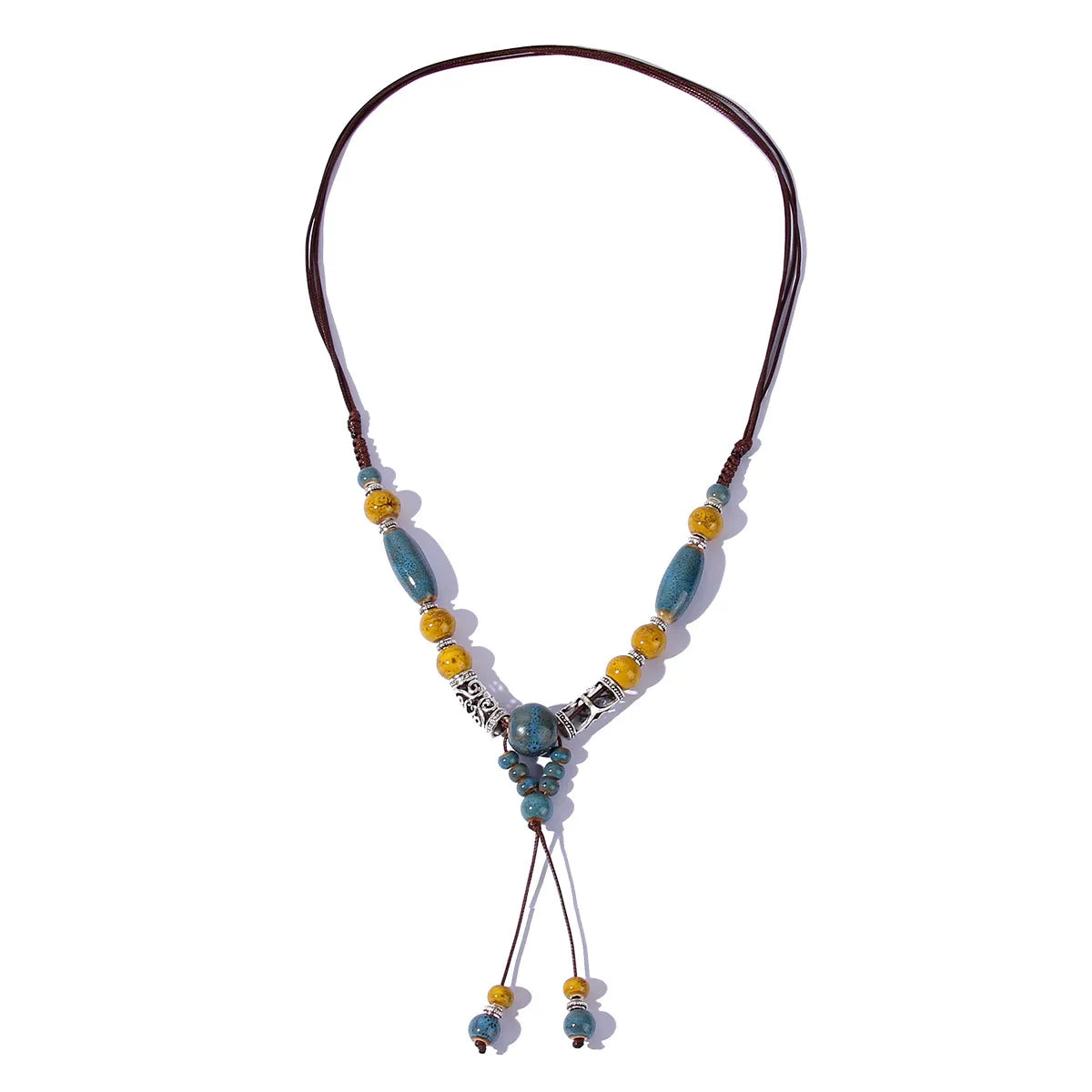 Wholesale Jewelry Ethnic Style Geometric Ceramics Long Necklace