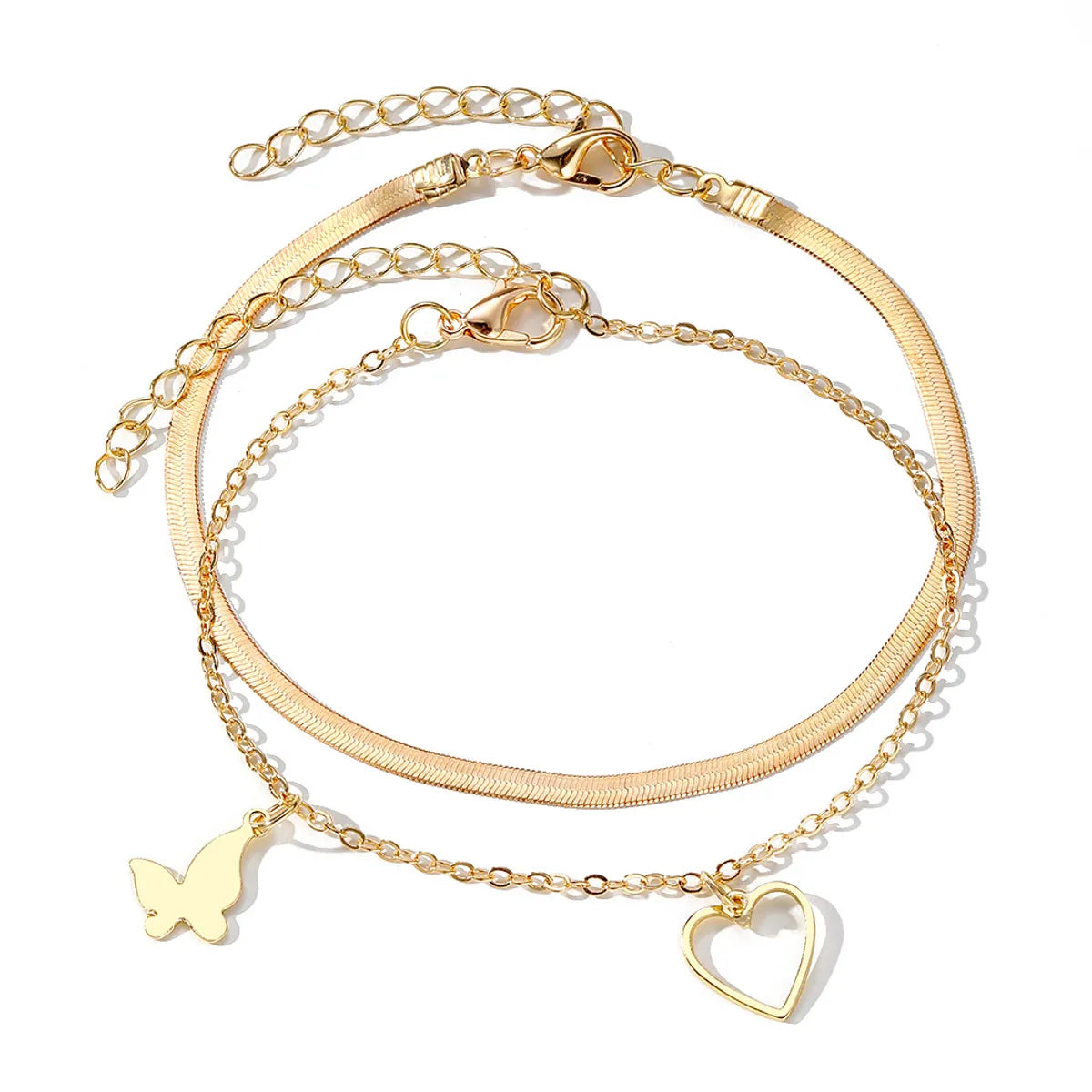 Wholesale Jewelry Ethnic Style Heart Shape Butterfly Alloy Anklet