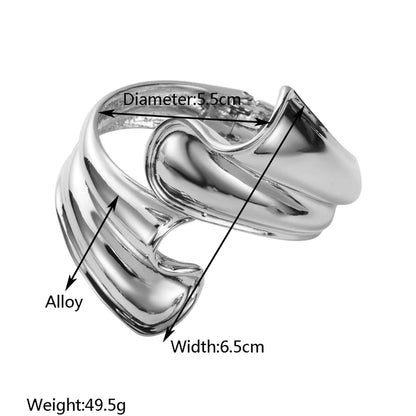 Wholesale Jewelry Exaggerated Rock Solid Color Alloy Gold Plated Silver Plated Plating Bangle