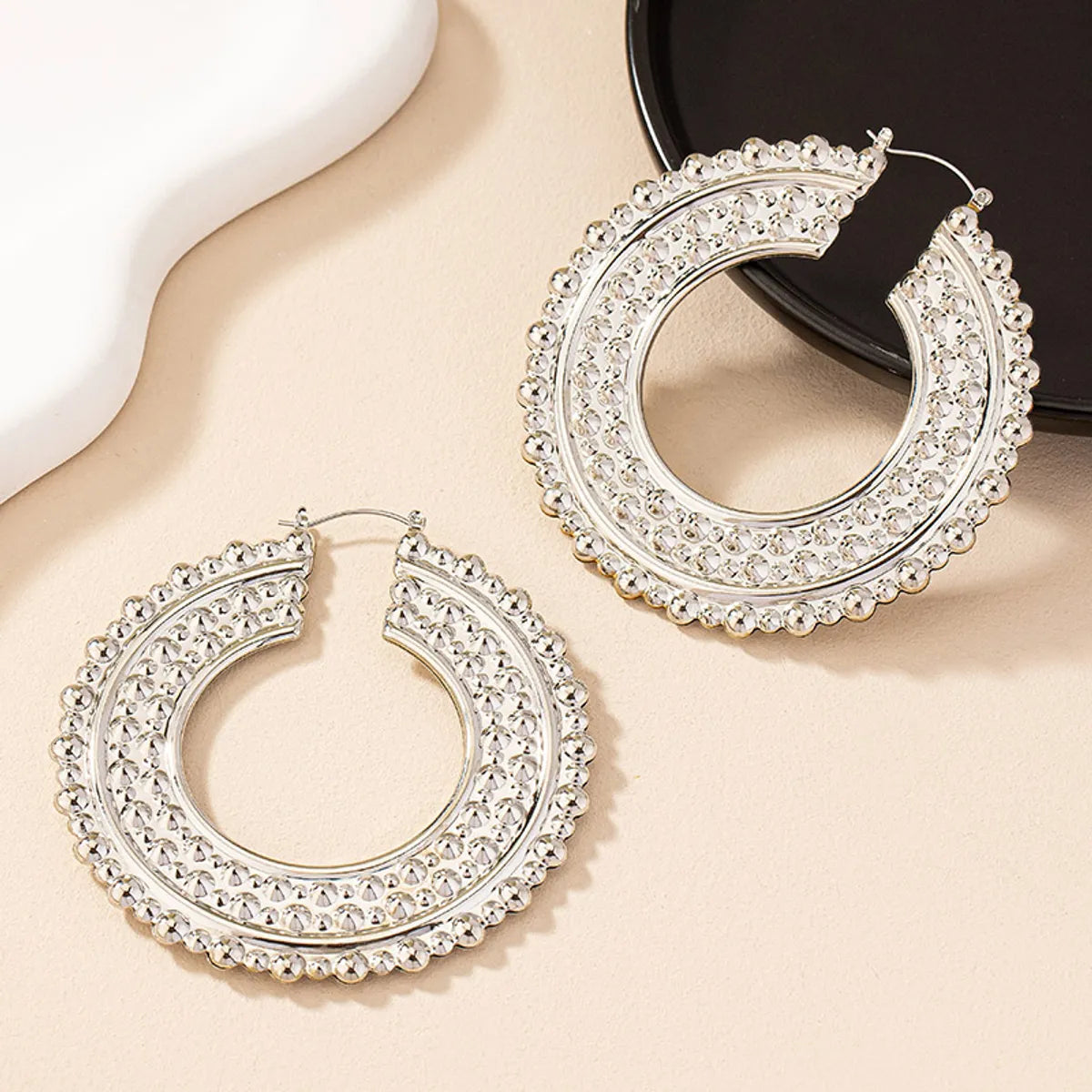 1 Pair Exaggerated Round Plating Alloy Gold Plated Ear Studs