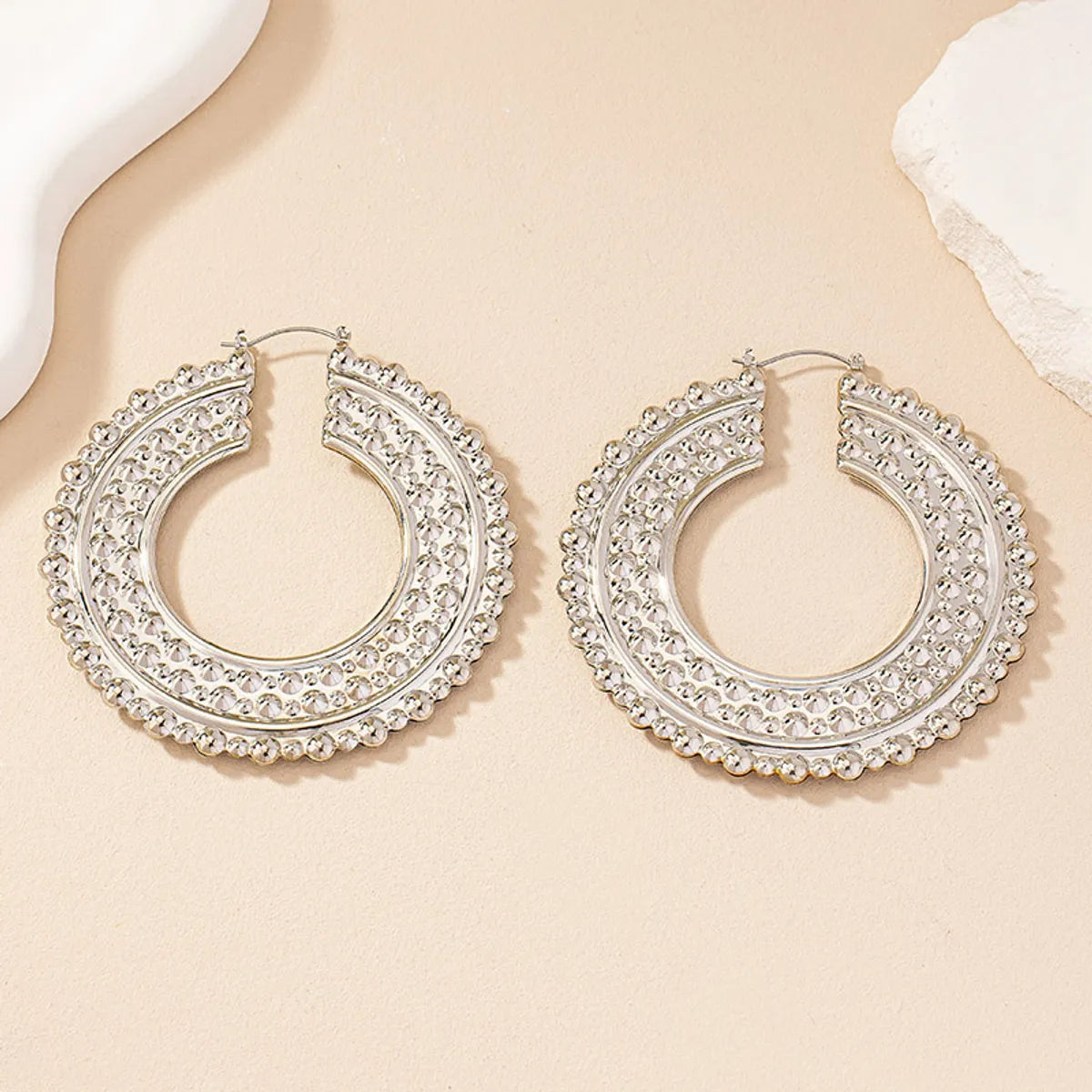 1 Pair Exaggerated Round Plating Alloy Gold Plated Ear Studs