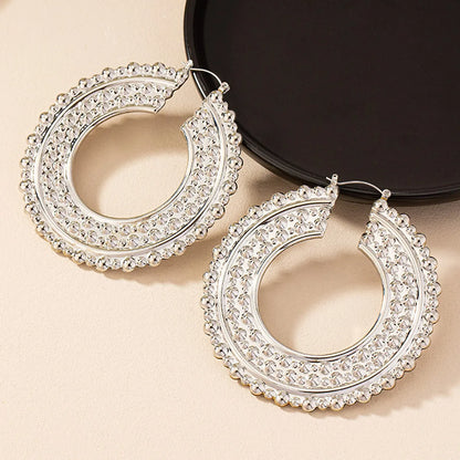 1 Pair Exaggerated Round Plating Alloy Gold Plated Ear Studs