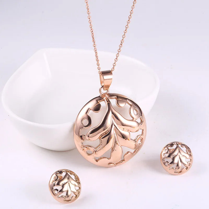 Wholesale Jewelry Exaggerated Simple Style Leaf 304 Stainless Steel 18K Gold Plated Irregular Earrings Necklace