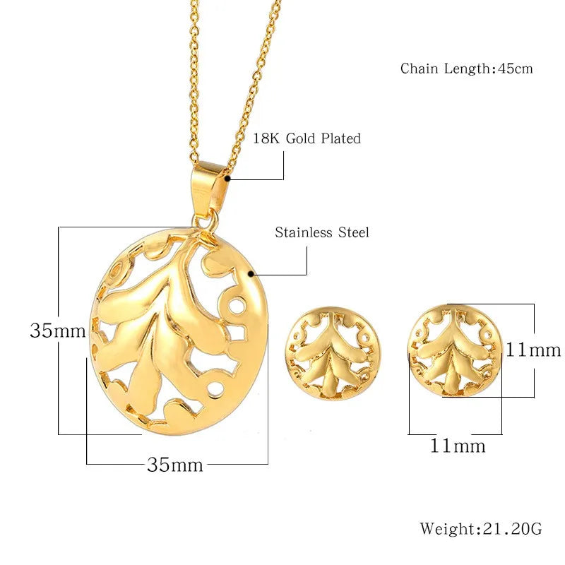 Wholesale Jewelry Exaggerated Simple Style Leaf 304 Stainless Steel 18K Gold Plated Irregular Earrings Necklace