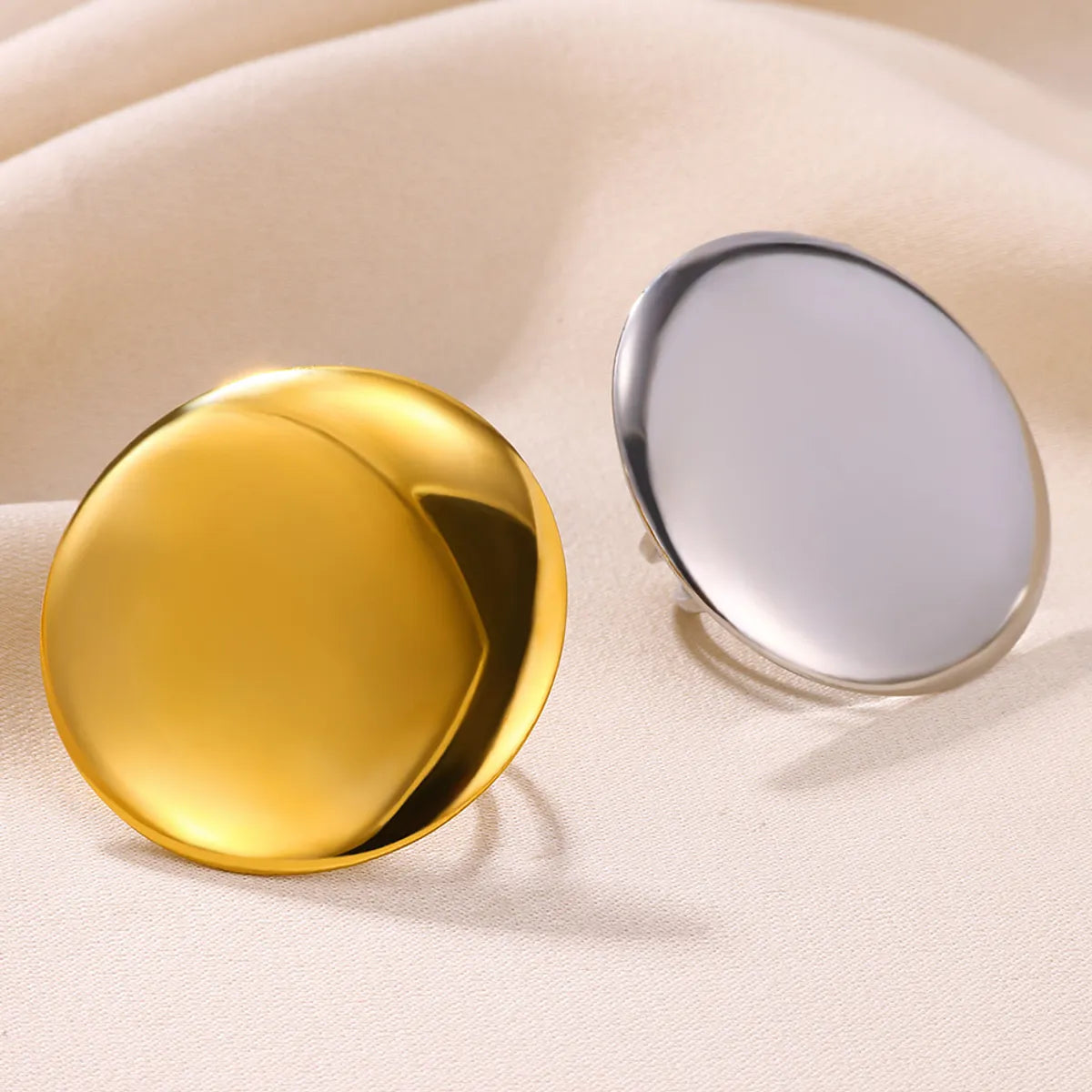 Wholesale Jewelry Exaggerated Simple Style Round 304 Stainless Steel Rings