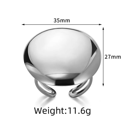 Wholesale Jewelry Exaggerated Simple Style Round 304 Stainless Steel Rings