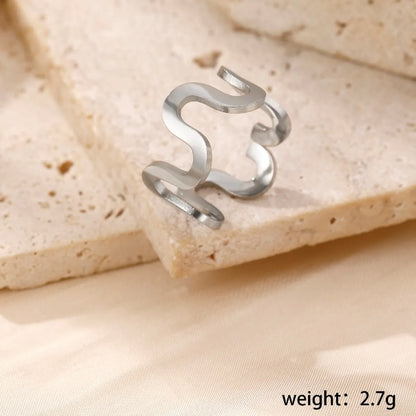 Wholesale Jewelry Exaggerated Simple Style Solid Color Geometric Ball Wings 304 Stainless Steel Open Rings