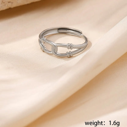 Wholesale Jewelry Exaggerated Simple Style Solid Color Geometric Ball Wings 304 Stainless Steel Open Rings