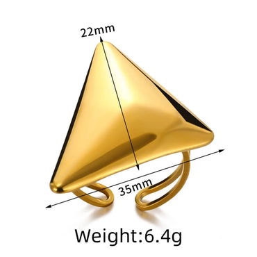 Wholesale Jewelry Exaggerated Simple Style Triangle 304 Stainless Steel Rings