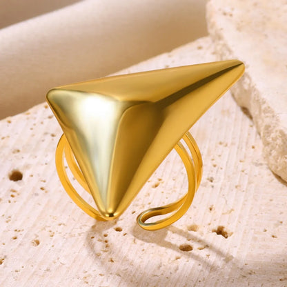 Wholesale Jewelry Exaggerated Simple Style Triangle 304 Stainless Steel Rings