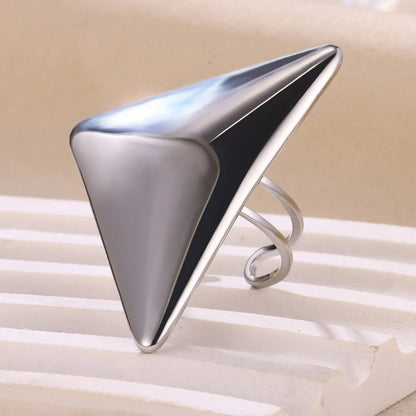 Wholesale Jewelry Exaggerated Simple Style Triangle 304 Stainless Steel Rings