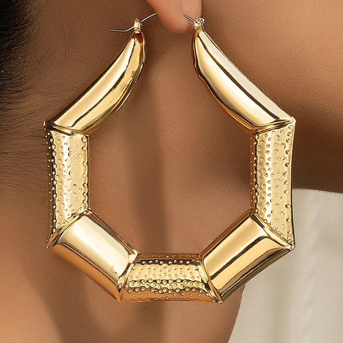 Wholesale Jewelry Exaggerated Solid Color Ferroalloy 14k Gold Plated Plating Earrings