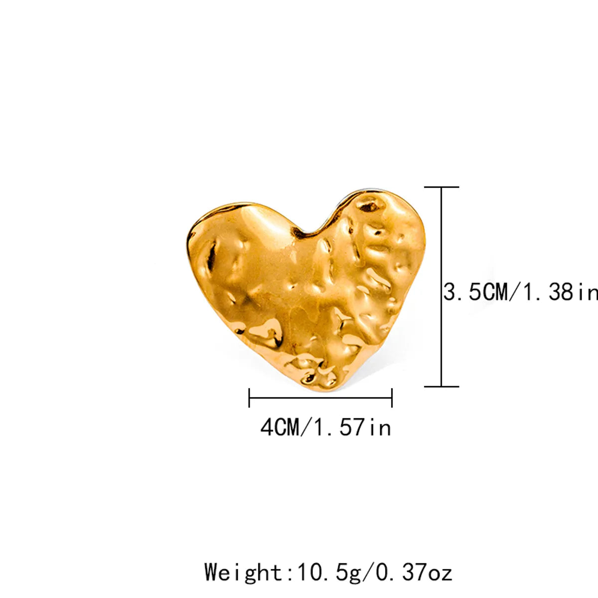 Wholesale Jewelry Exaggerated Sweet Simple Style Heart Shape 304 Stainless Steel 14K Gold Plated Plating Rings Earrings Jewelry Set