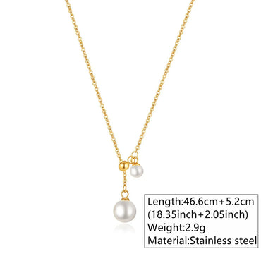 Wholesale Jewelry Fairy Style Lady Shiny Geometric 304 Stainless Steel 18K Gold Plated Plating Pendant Necklace