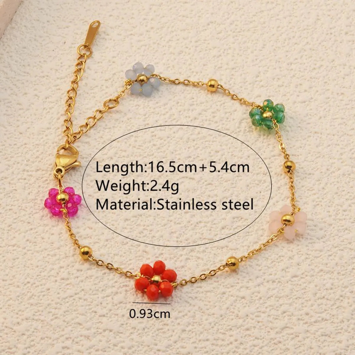 Wholesale Jewelry Fairy Style Sweet Commute Flower 304 Stainless Steel 18K Gold Plated Plating Chain Bracelets Necklace Jewelry Set