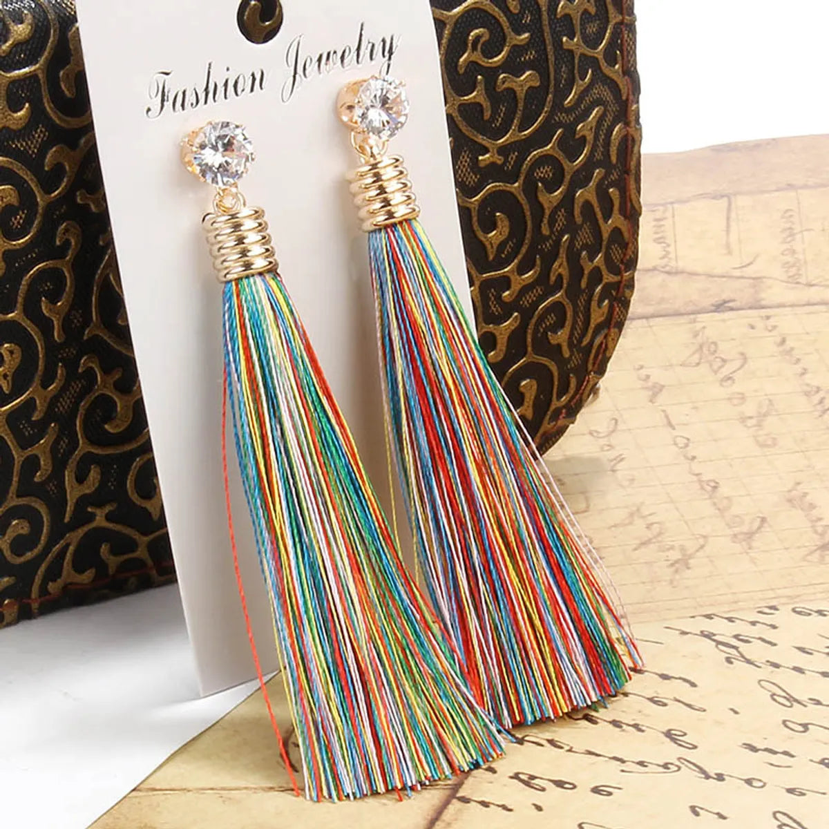 Fashion Tassel Plating Alloy No Inlaid Earrings