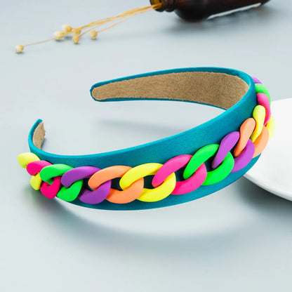 Wholesale Jewelry Fashion Pastoral Style Wide-Sided Color Chain Hairband Nihaojewelry