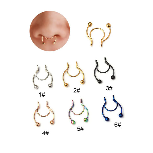 Geometric Metal Plating Nose Ring