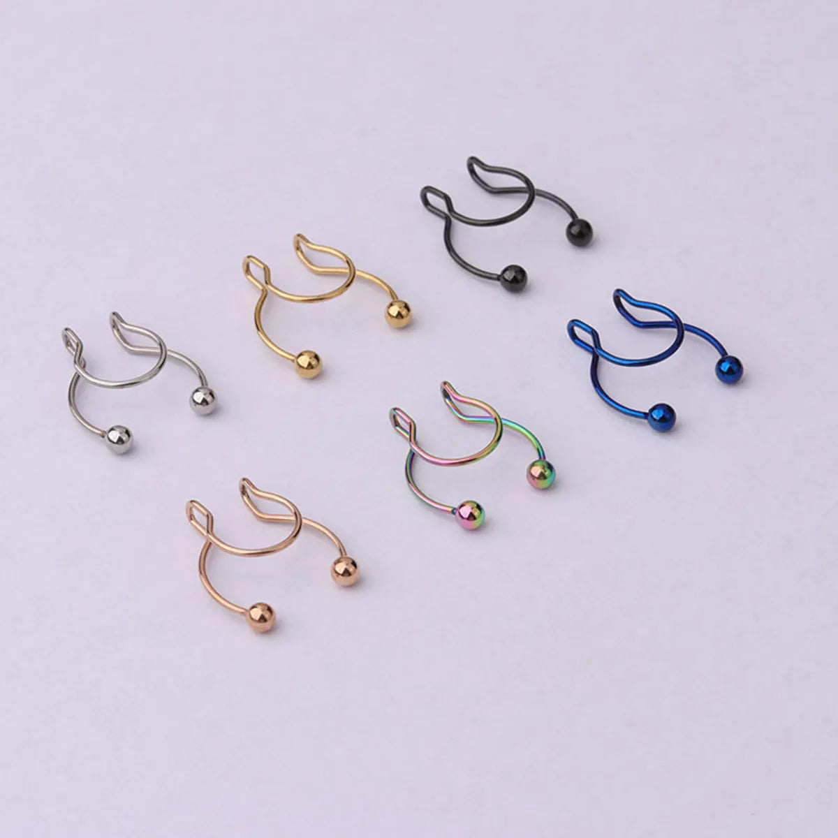 Geometric Metal Plating Nose Ring